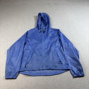 Kelty Jacket Men Small Blue Hood Windbreaker Full Zip Lightweight Hiking Outdoor